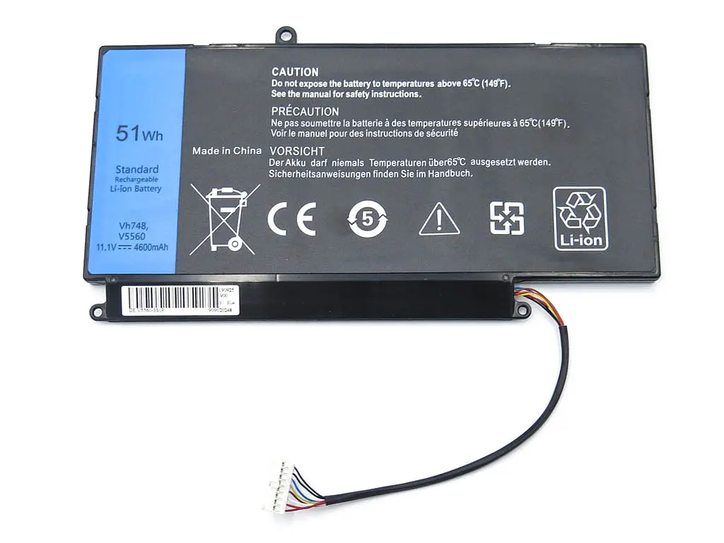 Акумулятор VH748 для ноутбука Dell Inspiron 5439, Vostro 5460, 5470, 5560 (11.1V 4600 mAh 51Wh). - фото 2