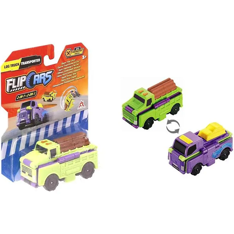 Машинка-трансформер Flip Cars Лісовоз і Транспортер, 2 в 1, 8 см (EU463875-03) - фото 3