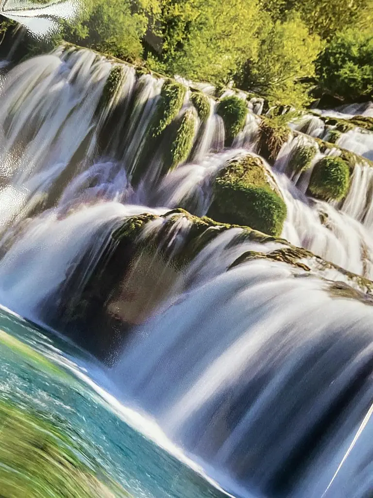 Кухонний фартух Happy Pocket вініловий тропічний водоспад ПВХ наклейка для кухні блакитний 60х250 см Z180246 - фото 8