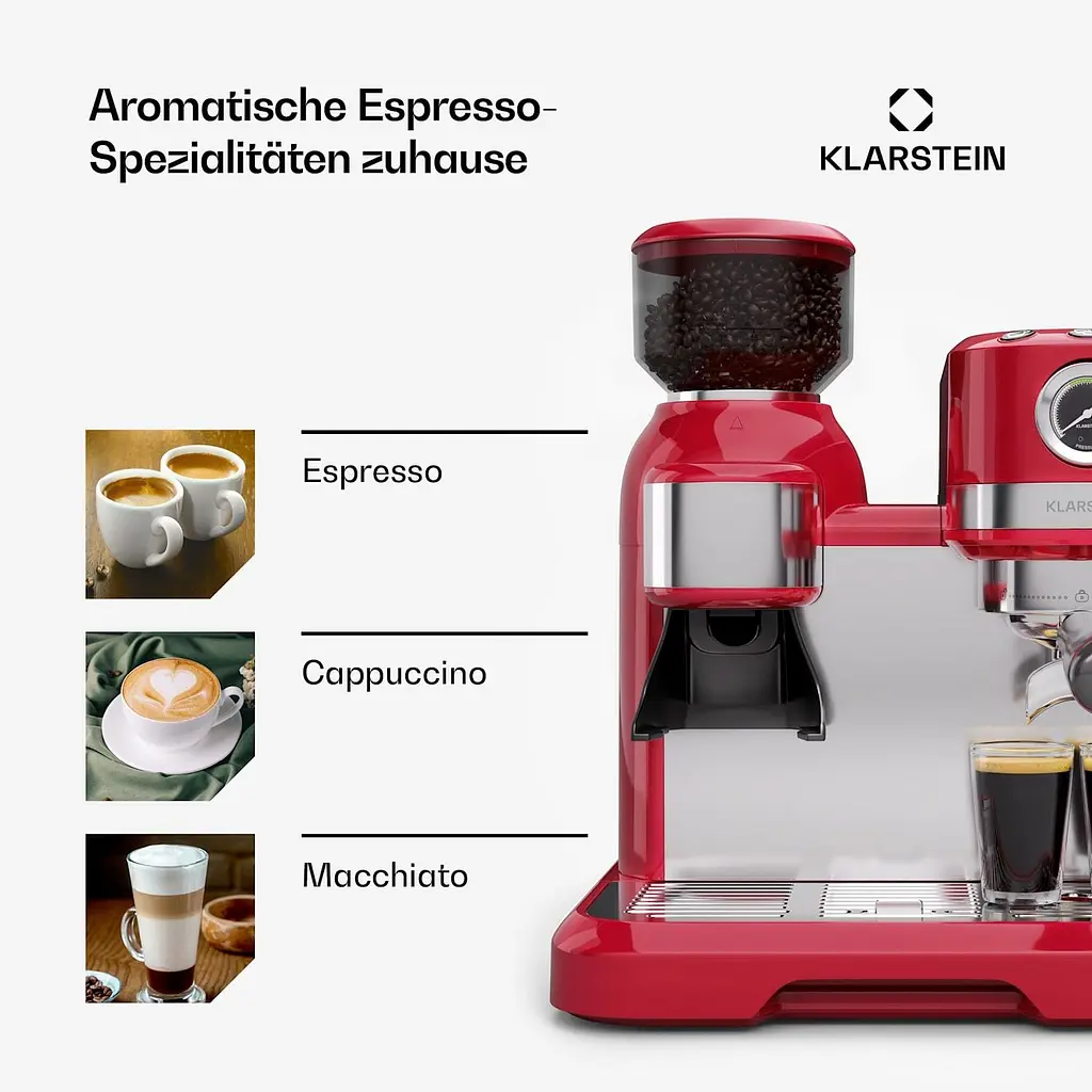 Кофеварка Klarstein Bella Café Espresso 1550 Вт (10046429) - фото 7