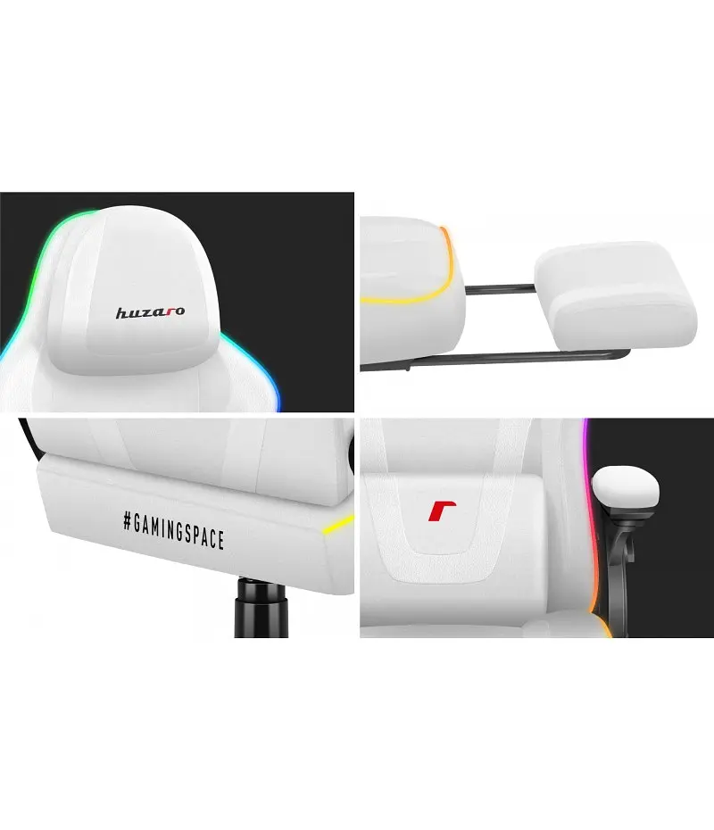 Компьютерное кресло Huzaro Force 4.6 White RGB ткань - фото 9