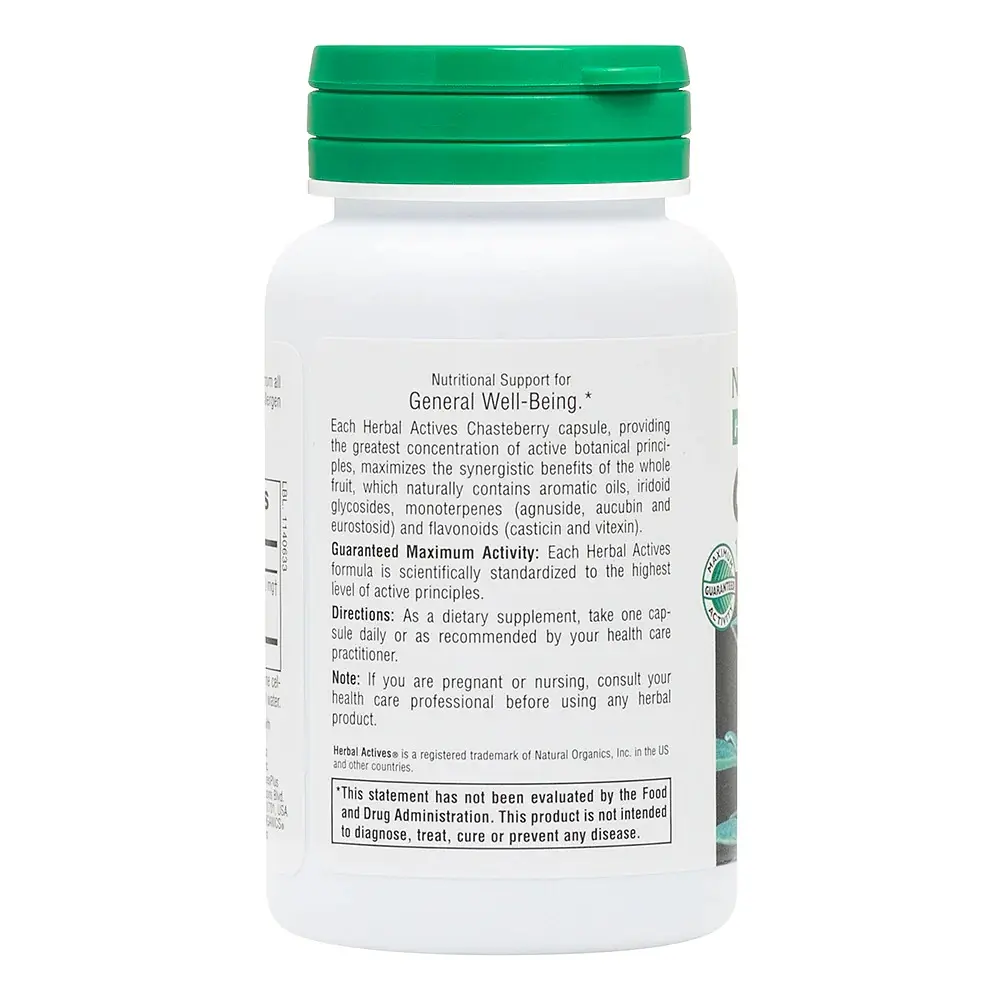 Натуральна добавка Natures Plus Herbal Actives Chasteberry 150 mg, 60 капсул - фото 3