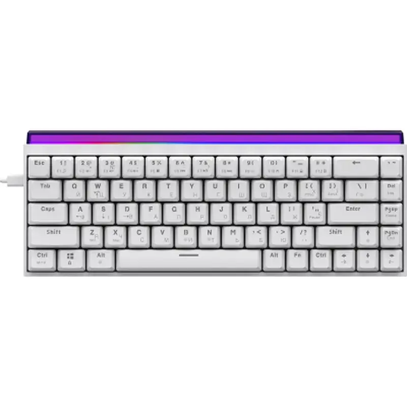 Клавіатура Ajazz NK68 Red Switch USB UA White (NK68-R-W) - фото 2