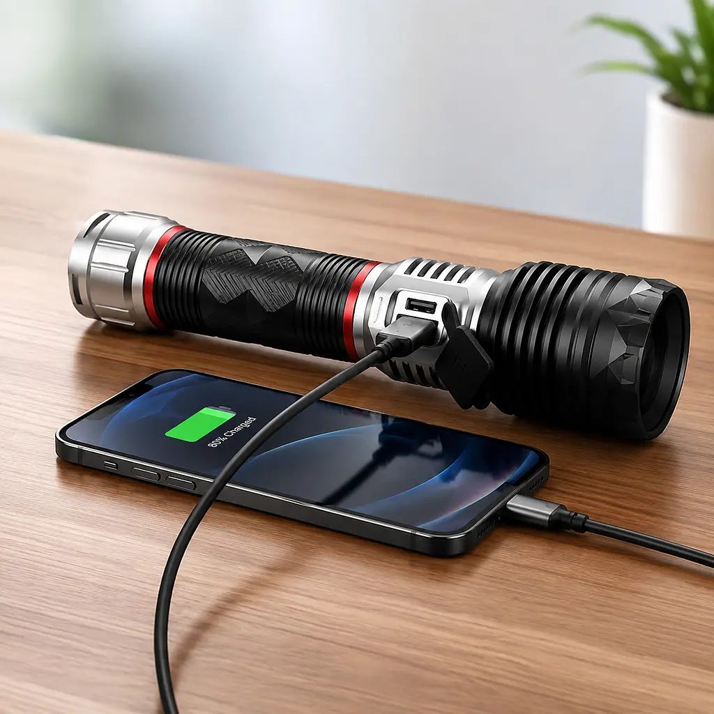 Ручний LED фонарик Bailong BL CB G685 акумуляторний USB / Потужний ручний ліхтар COBA CB-G685 з зумом і Type-C зарядкою - фото 2