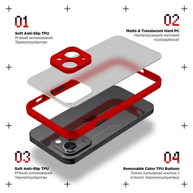 Чохол до мобільного телефона Armorstandart Frosted Matte Samsung M34 5G (M346) Red (ARM69713) - фото 2