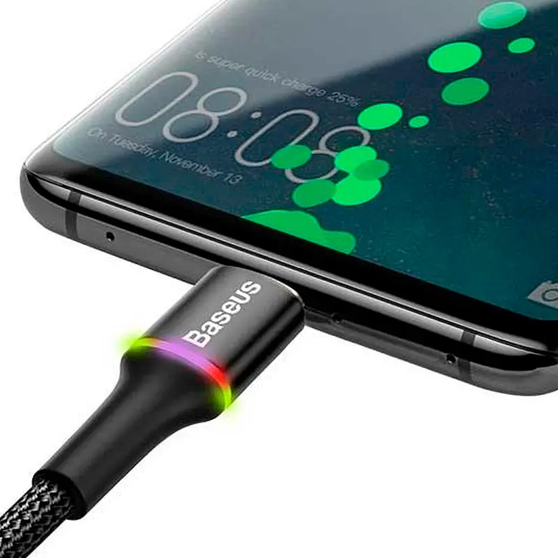 Кабель Baseus Halo Cable USB to Type-C 3A 1m CATGH-B01 Black - фото 5