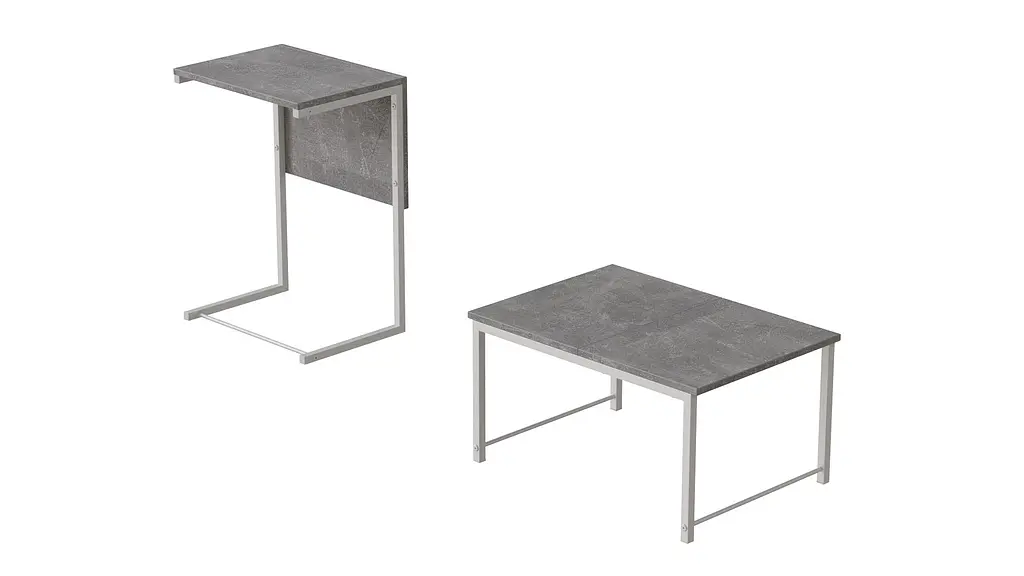 Стол журнальный приставной Терри Комбо Ferrum-decor 345x662x440 Белый металл ДСП Бетон 16 мм (FRD-105149) - фото 3