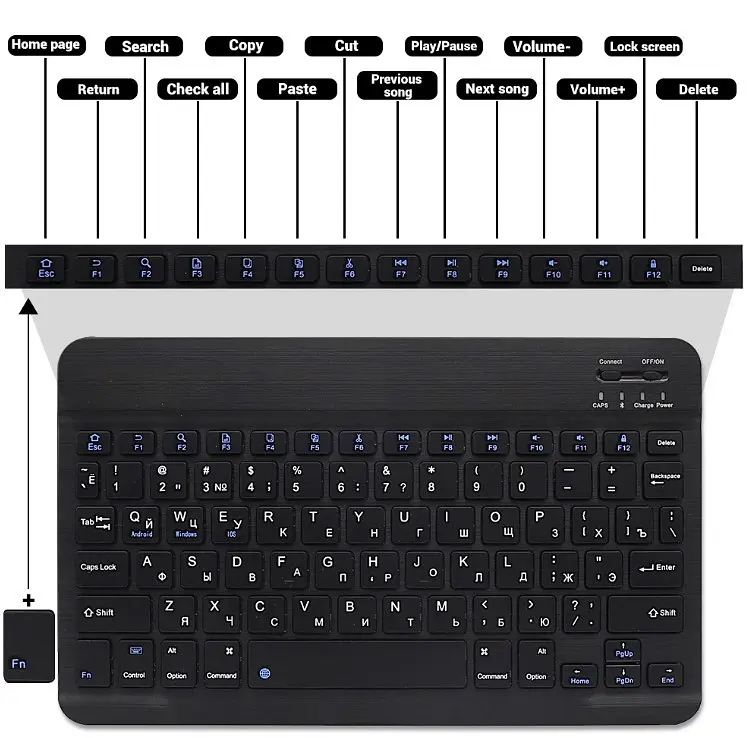 Бездротовий комплект Primo NB01 Bluetooth клавіатура і мишка Black - фото 2