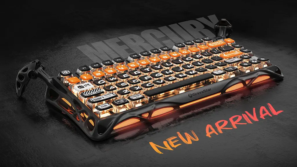 GravaStar Клавіатура механічна Mercury K1 Pro 80keys, GravaStar x Kailh Speedy Mint, BT/WL/USB, RGB, CyberFlare - фото 3