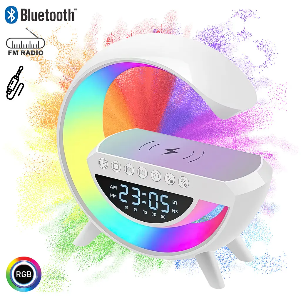 Bluetooth-колонка світильник із бездротовою зарядкою світильник нічник G-Smart 5W BT 3401 - фото 2