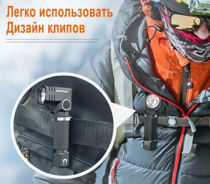 Ліхтар Nicron N7 Магніт 90 градусів поворот IP65 600 Lm ліхтарик - фото 7