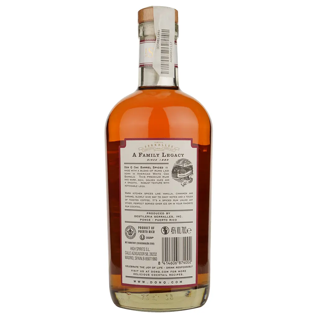 Ром Don Q Oak Barrel Spiced 45% 0.7 л - фото 2