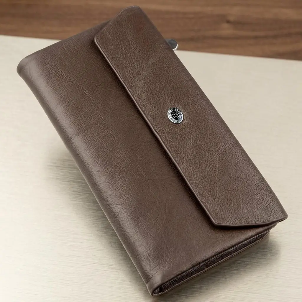 Практичний жіночий гаманець-клатч ST Leather 18841 коричневий - фото 11