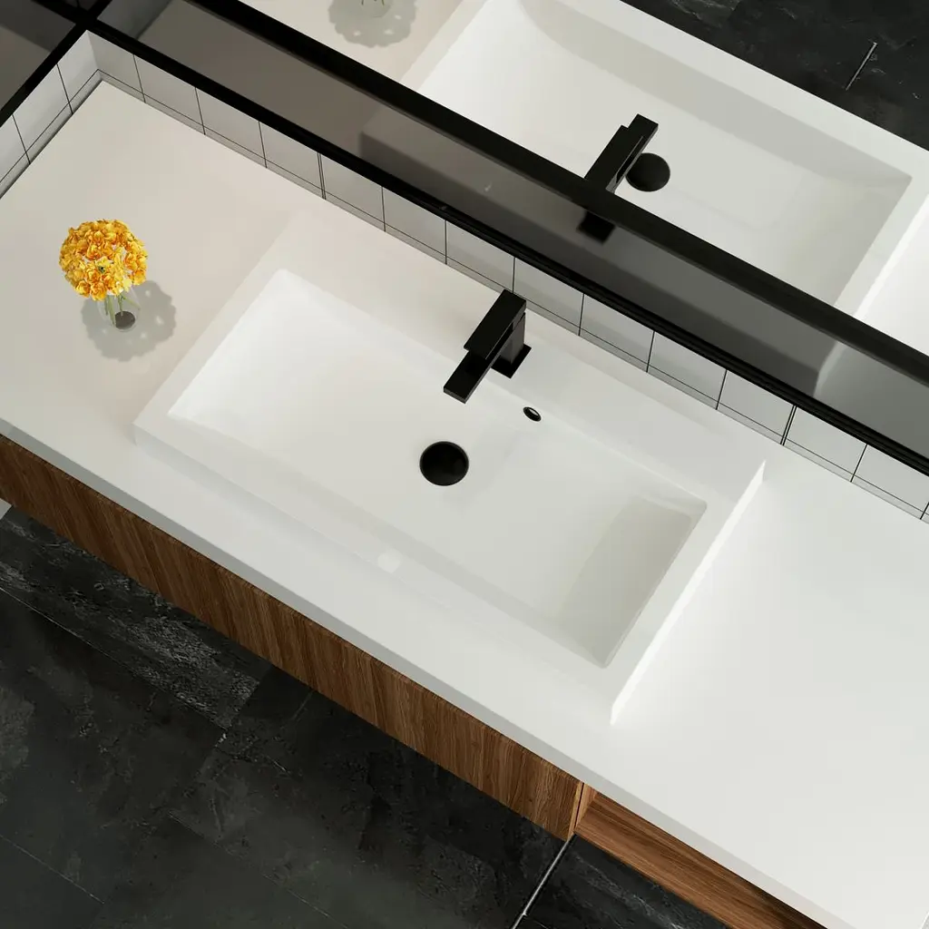 Раковина матовая врезная Amidicon Lagune Slim 80 792x425 из литого камня LAGUNE SLIM_80_MAT, Белый матовый - фото 8