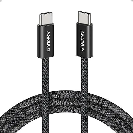 Кабель Anker Zolo A8060 USB-C to USB-C Cable 240w 1.5m преміальний нейлоново - тканинне оплетення (A8060P21) чорний