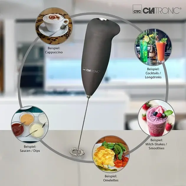 Вспениватель молока, пеносбиватель Clatronic MS 3089 (капучинатор, нержавеющая сталь, компактный) - фото 4