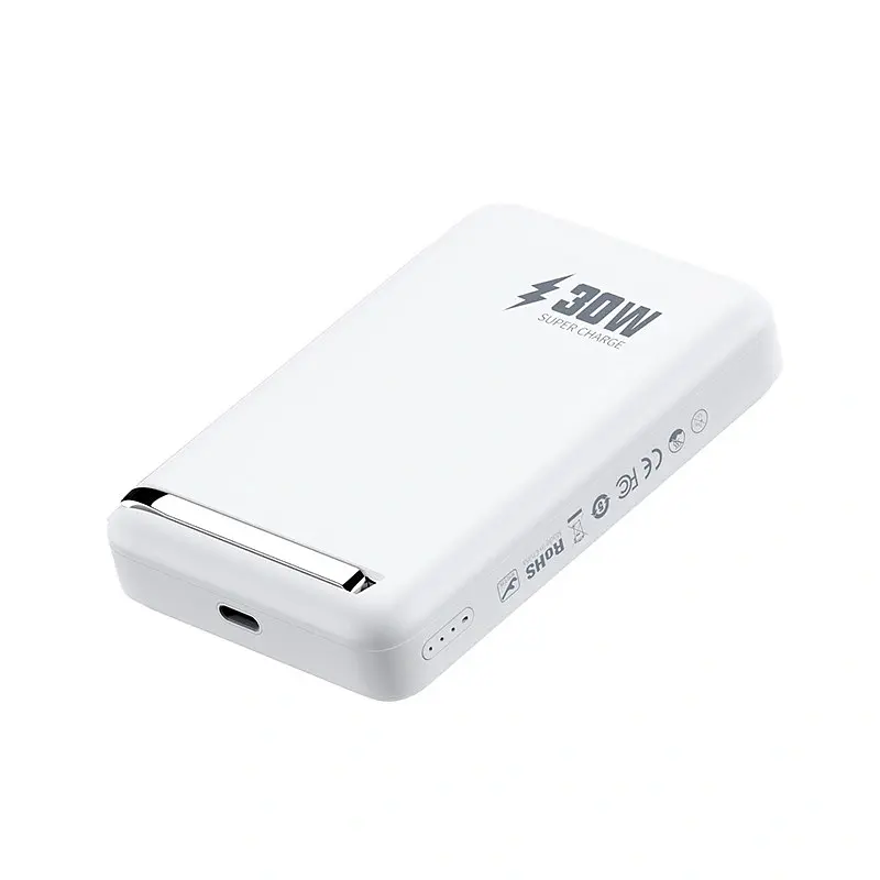 Портативное ЗУ Power Bank WIWU Wi-P031 Magnetic с БЗП 30W 10000 mAh White - фото 3