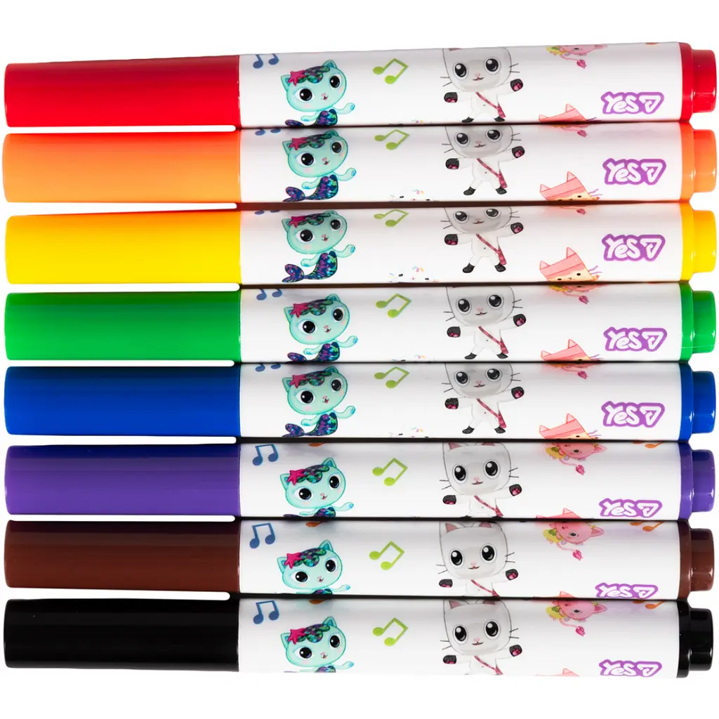 Фломастери Yes Gabby Dollhouse SUPER JUMBO super washable 8 кольорів (650616) - фото 2