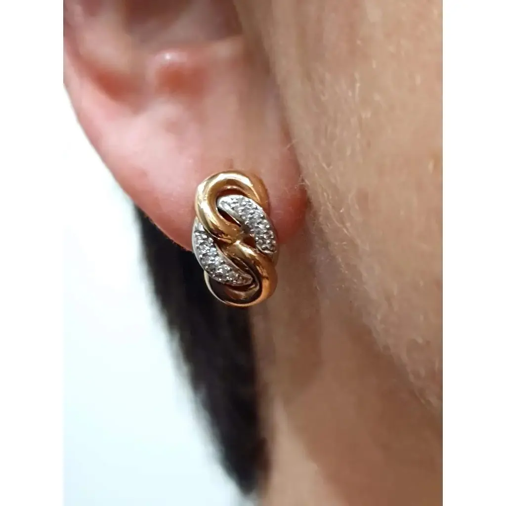 Золоті сережки Харківська ювелірна фабрика з фіанітами. 6458 - фото 2