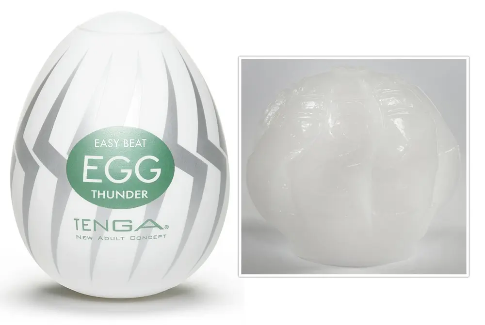 Мастурбатор яйце Tenga Egg Stronger Thunder білий - фото 4