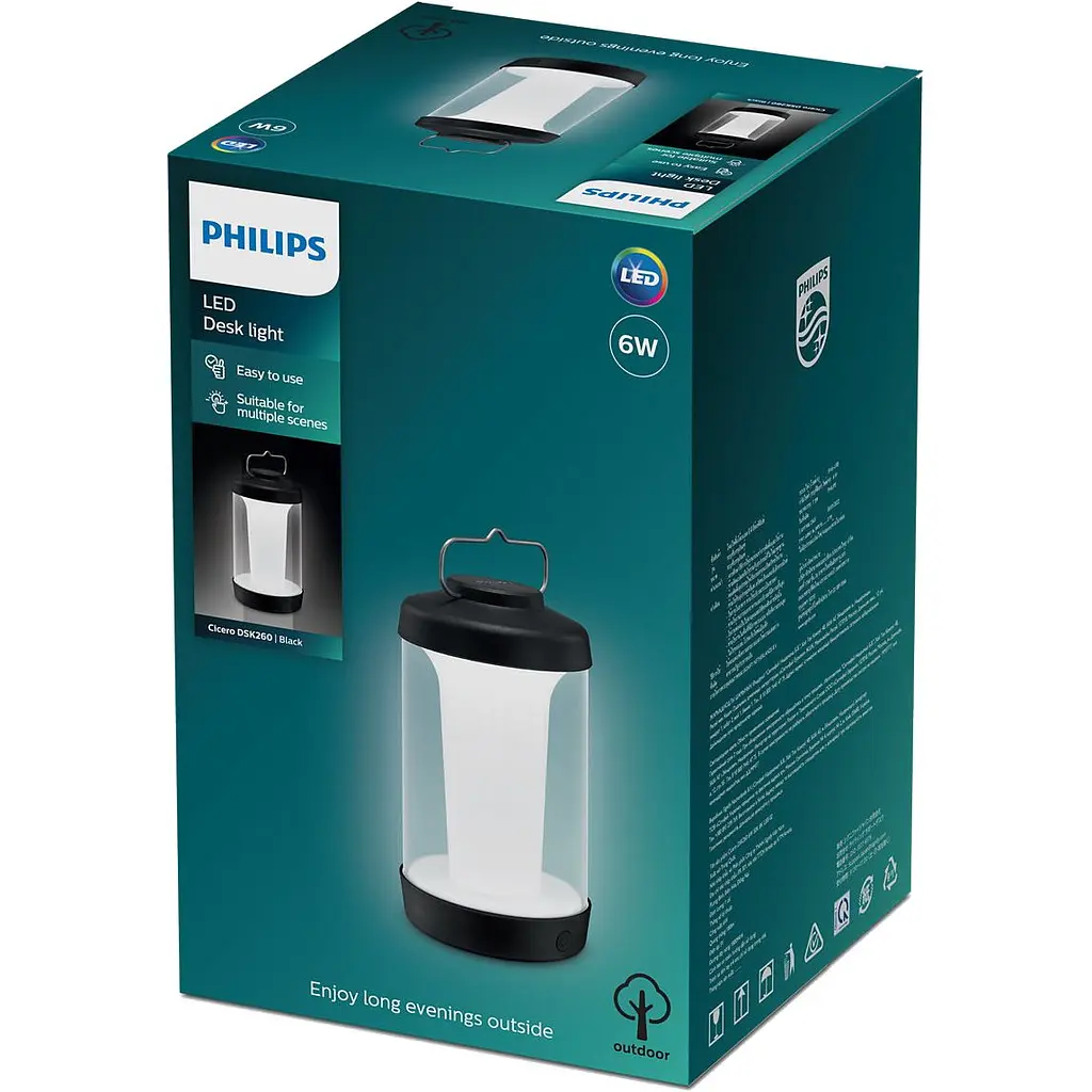 Світильник Philips LED Camping Luminaire Cicero DSK260 6W 5000K BK USB 02 чорний - фото 2