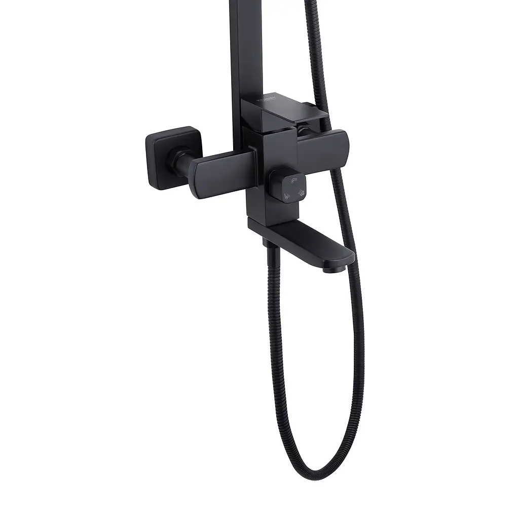 Душова система Kroner KRP Edelstahl Kubus - SCH063 CV022979, Чорний матовий - фото 2