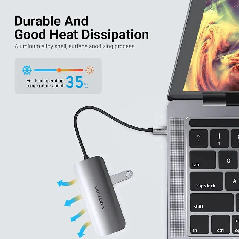 Док-станція USB3.1 Type-C --> HDMI/USB 3.0х3//PD 100W 5-in-1 Vention - фото 7