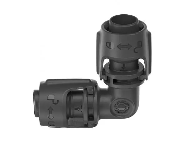 З'єднувач L-подібний Gardena Micro-Drip-System Quick & Easy для шлангів 13 мм, 2 шт (13202-20)