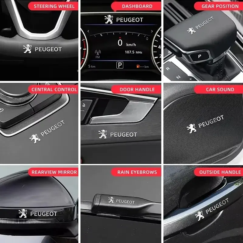 Наклейка з логотипом PEUGEOT метал, на клейкій стрічці 1шт (універсальна) - фото 3