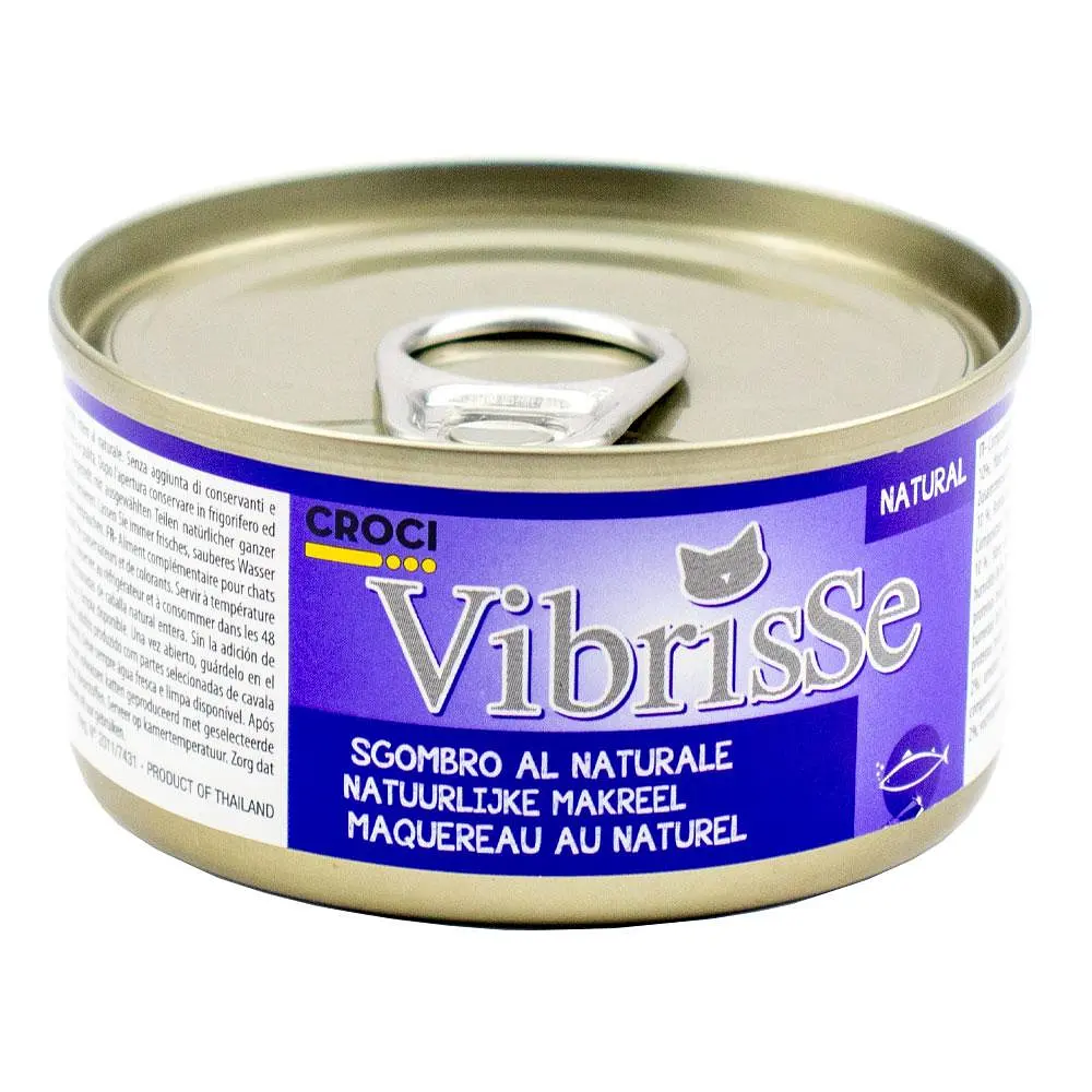 Вологий корм для котів Vibrisse макрель, банка 70 г