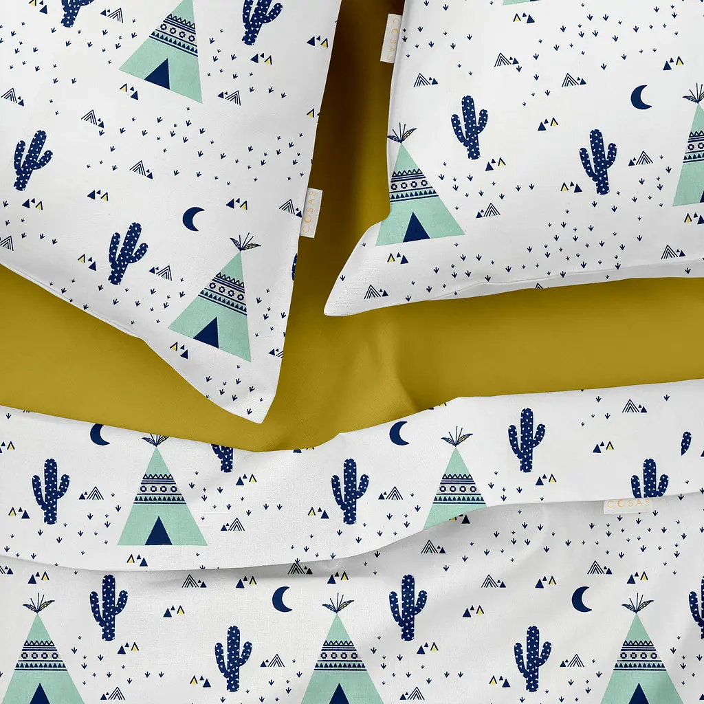 Комплект постельного белья Cosas Cactus CS4 Семейный бирюзовый (WigwamCactus_94Marmalade_160x2) - фото 3