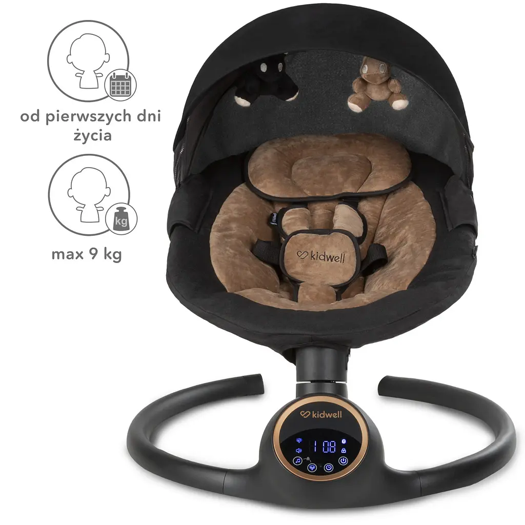 Заколисуючий центр Kidwell 2в1 REVE Black/Gold - фото 9