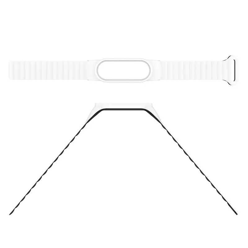 Ремінець Dual-color Magnetic для Xiaomi Mi Band 7/6/5/4/3 White / Black - фото 4
