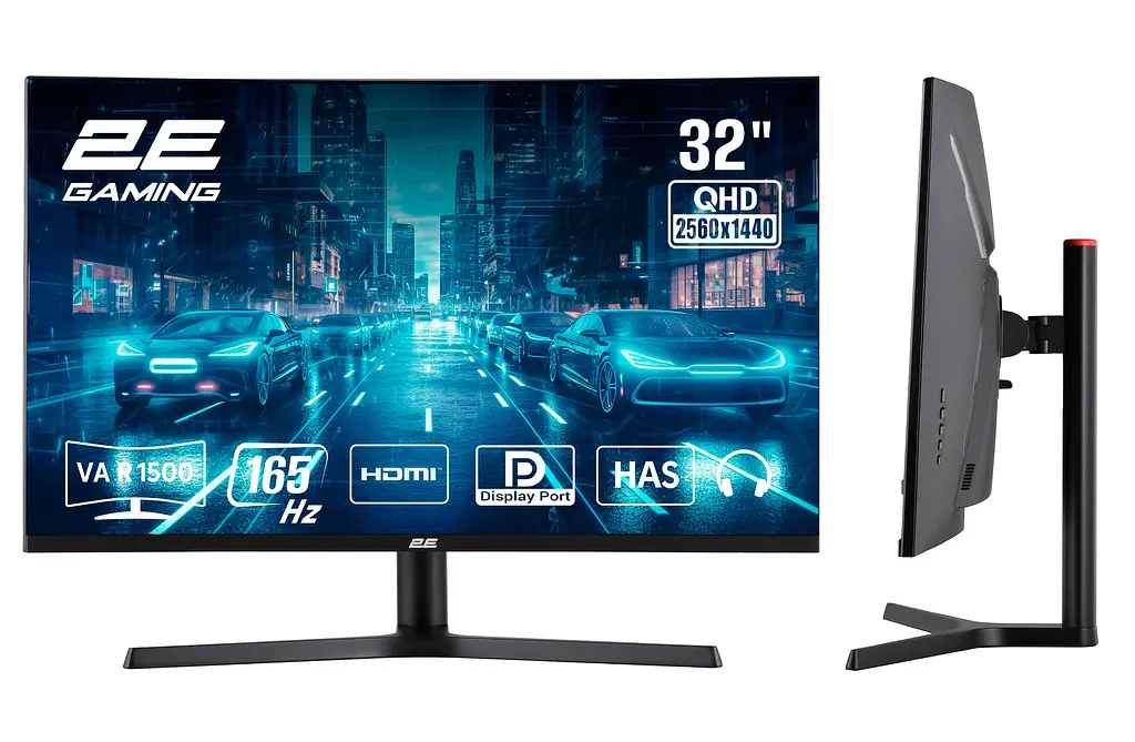 Монітор 2E Gaming 31.5" G3223B 2xHDMI DP VA 2560x1440 165Hz 1ms CURVED FreeSync HAS teh0014228 - фото 2