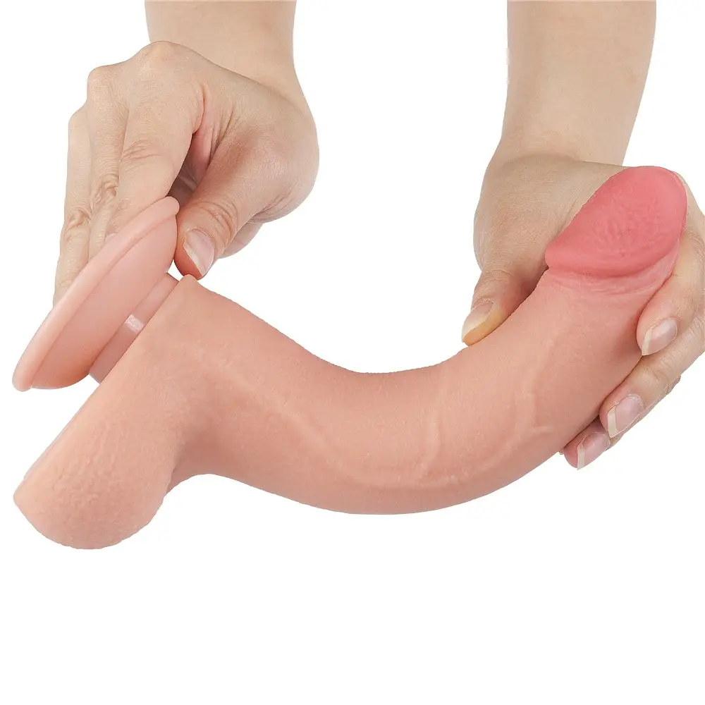 Фаллоимитатор Sliding-Skin Dual Layer Dong 8.5'' 22 см телесный - фото 3