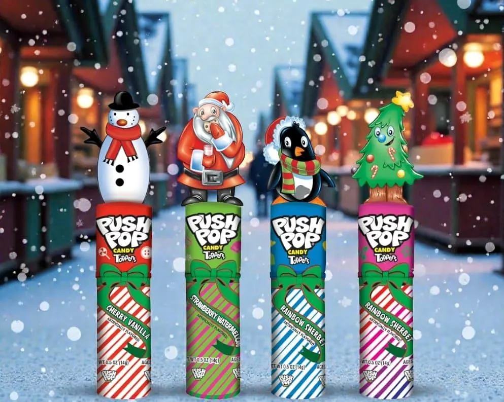 Льодяник на паличці Push Pop Topper Christmas Lollipop Snowman 14г - фото 6