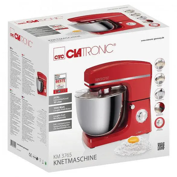 Планетарний міксер - тістоміс Clatronic KM 3765 Red 10 л - фото 7