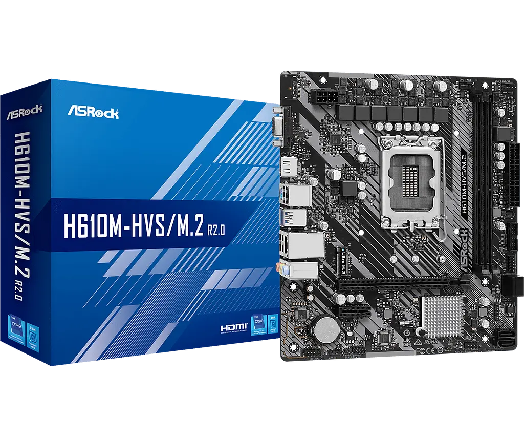 Mатеринська плата ASRock H610M-HVS/M.2 R2.0 LGA 1700 (H610M-HVS/M.2 R2.0) - фото 4