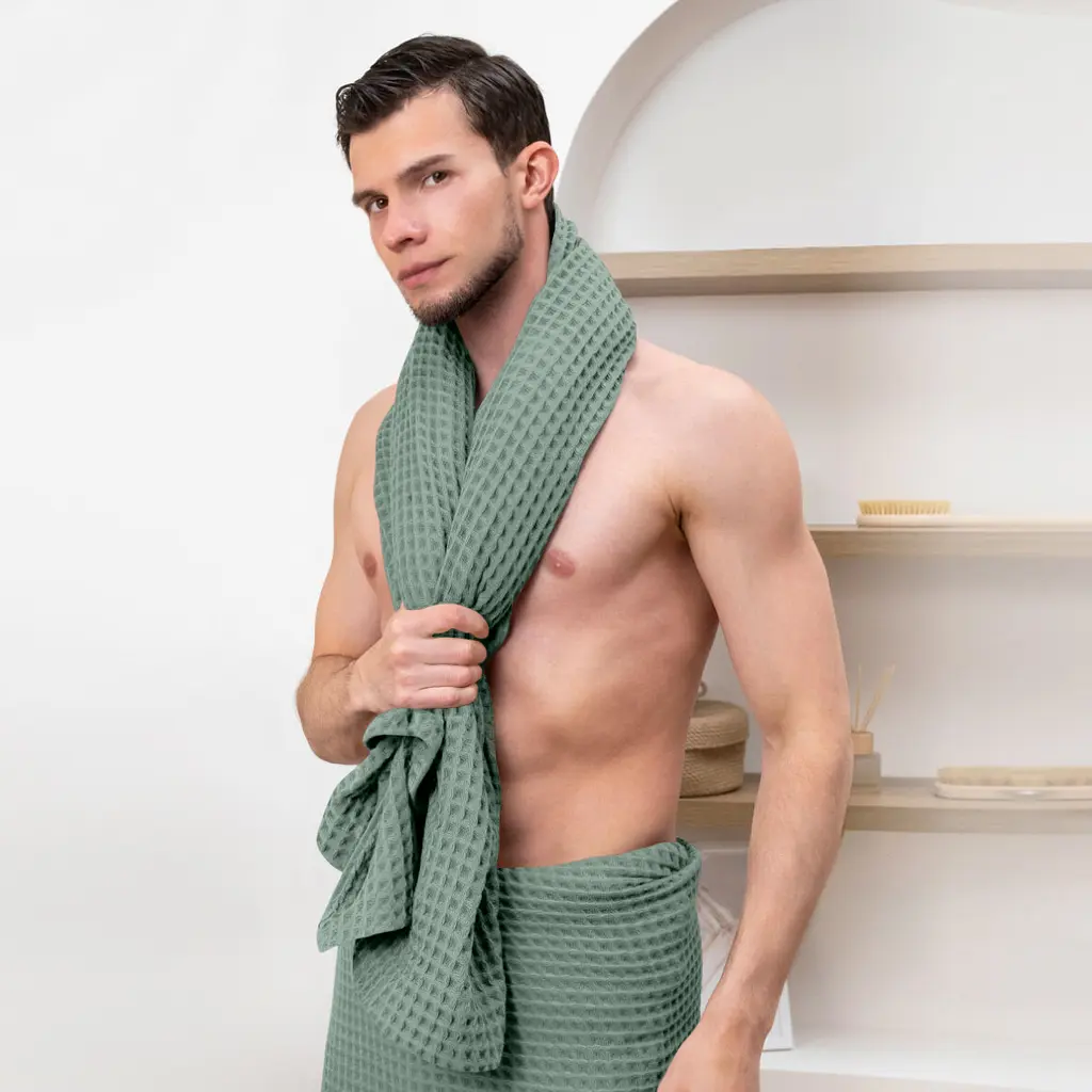 Рушник вафельний Meditative Greek Waffle 75х95см (Towel_60Meditative_GreekWaffle_75x95) - фото 6