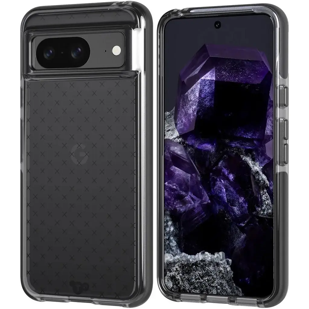 Оригинальный противоударный чехол Tech21 Evo Check для Google Pixel 8 (6.2") Smokey Black - фото 10