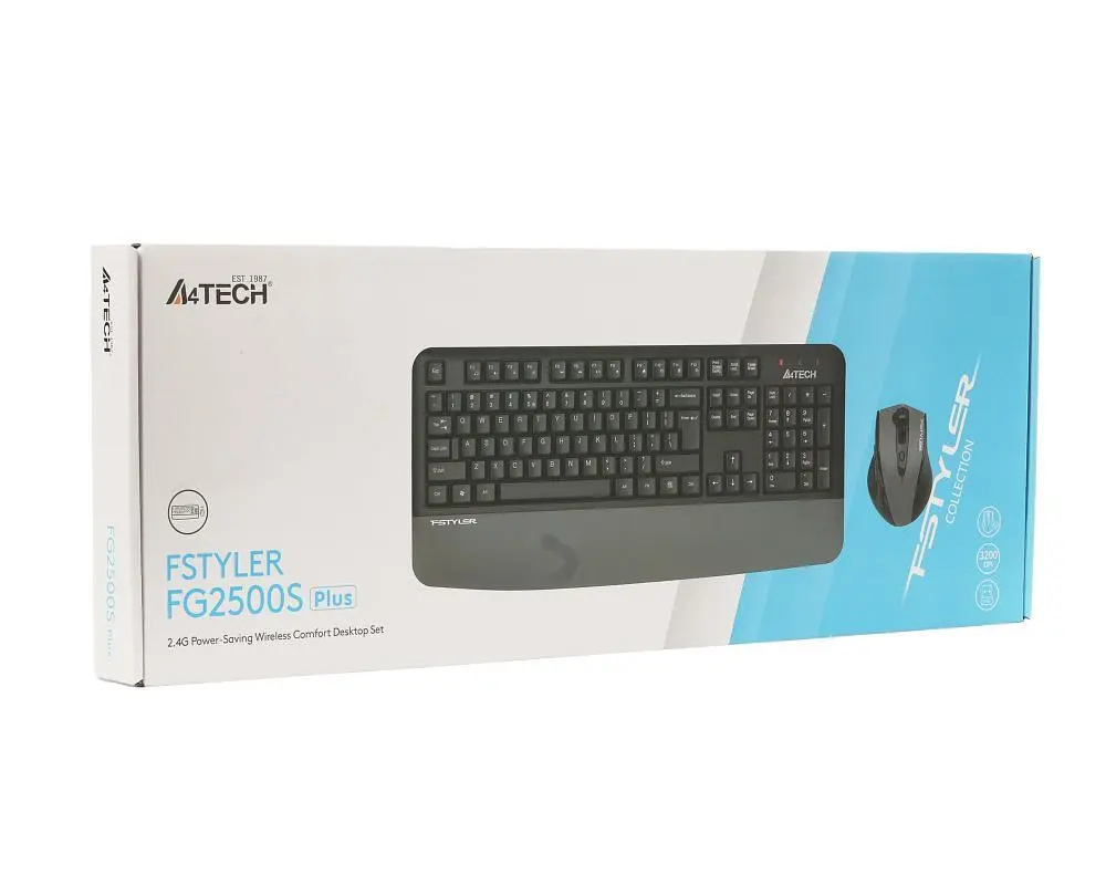 Комплект (клавиатура, мышь) беспроводной A4Tech Fstyler FG2500S Plus Grey (FG2500S Plus (Grey)) - фото 3