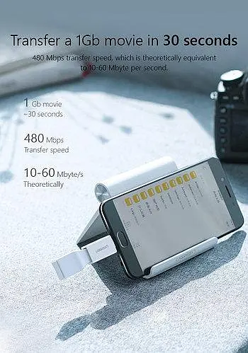 Адаптер Ugreen US195 Micro USB to USB 2.0 OTG Adapter білий (30529) - фото 3