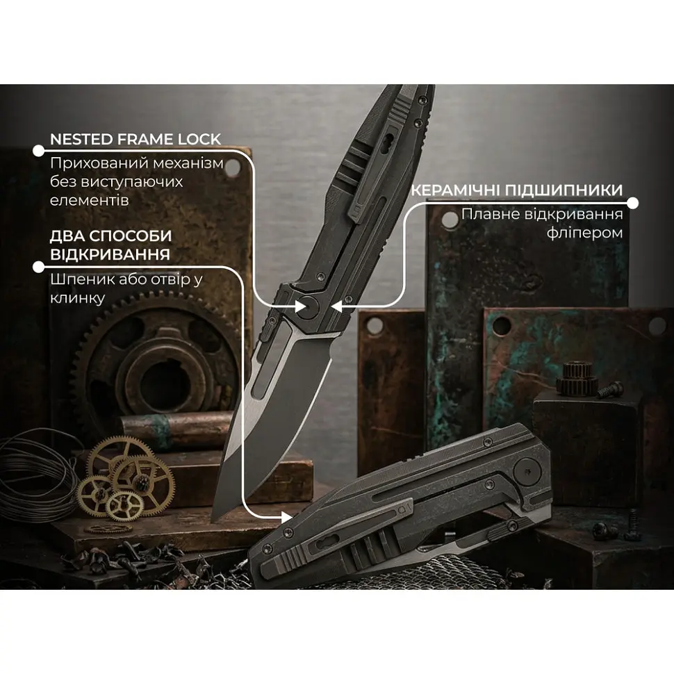 Ніж складаний туристичний Weknife Reveille (9.7 см) Bohler M390 / Titanium оливково-сірий - фото 12
