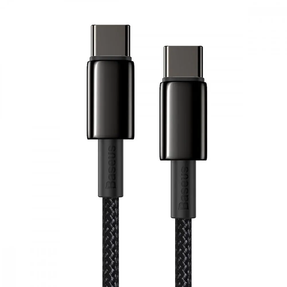 Кабель Baseus Tungsten Gold Fast Charging Type-C to Type-C 100W (2m) black (CATWJ-A01) - фото 10