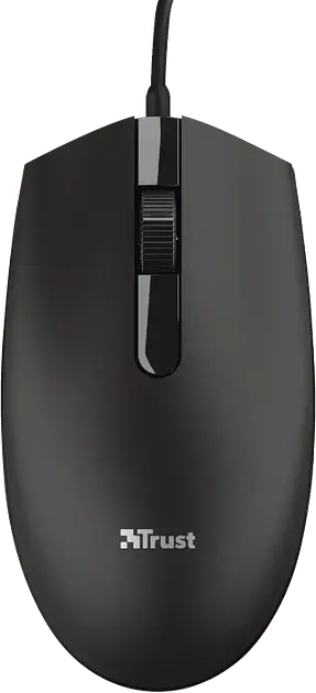 Миша Trust Basi, чорний, USB, оптична, 1200 dpi, 3 кнопки, 1.6 м (24271)