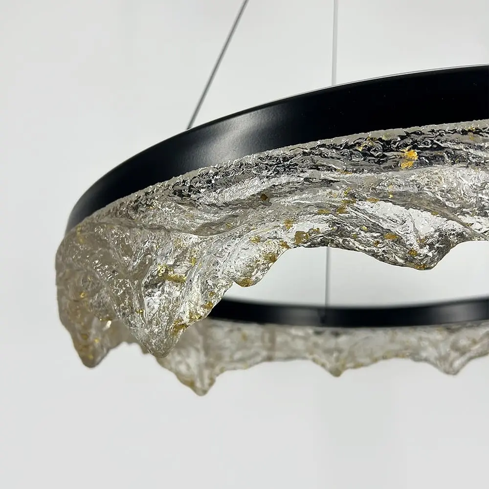 Люстра с подвесным корпусом в виде тающих гор с патиной Ø 60 см Line F | Ст. MJ374-600 BK - фото 6