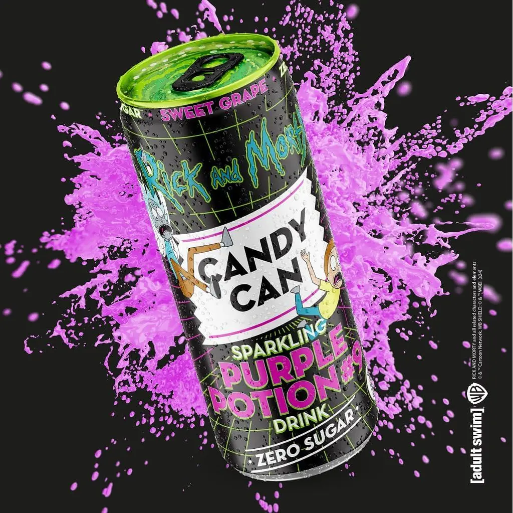 Газований напій Candy Can Rick and Morty Purple Potion Sugar Free зі смаком винограду 330 мл - фото 2