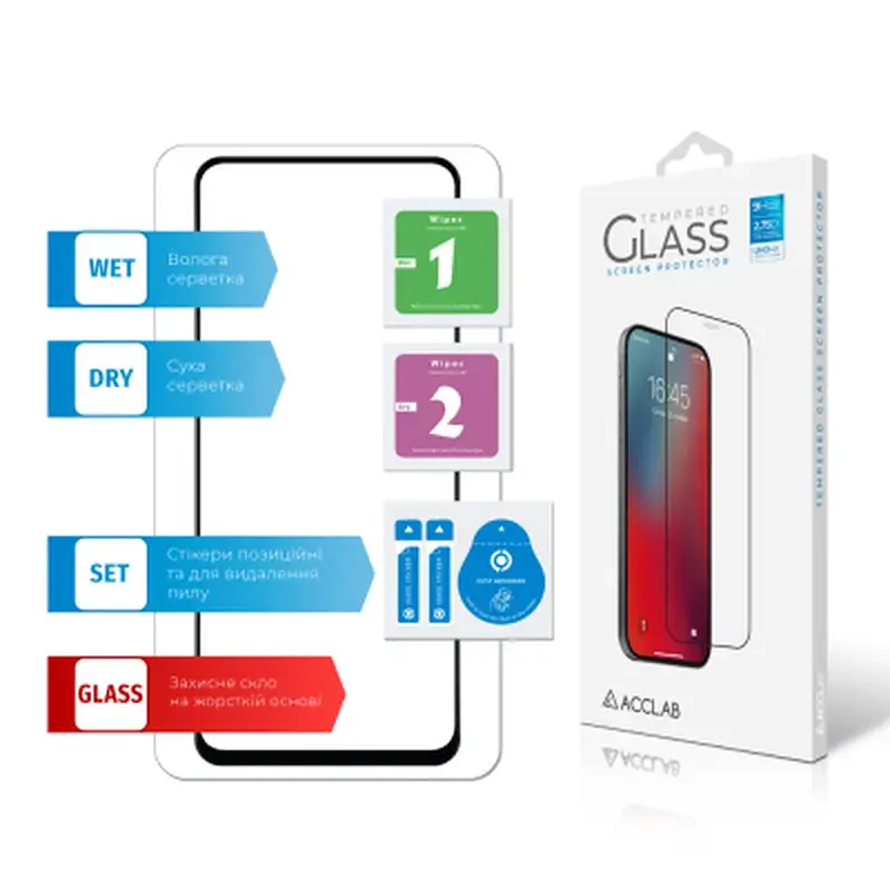 Скло захисне ACCLAB Full Glue Xiaomi Redmi 13 Black (1283126592904) - фото 7