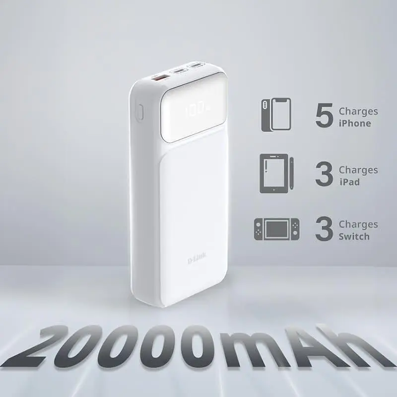 Павербанк D-Link White 20 000 mAh / 65 Вт (DPP-201) - фото 5