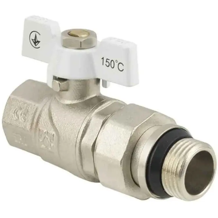 Кран кульовий з американкою RAFTEC 1" (з антипротіканням) DN25, PN40, WRB-3, метелик, WHITE